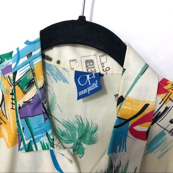 OCEAN PACIFIC Vintage Hawaiian Shirt - Picture 2 of 5